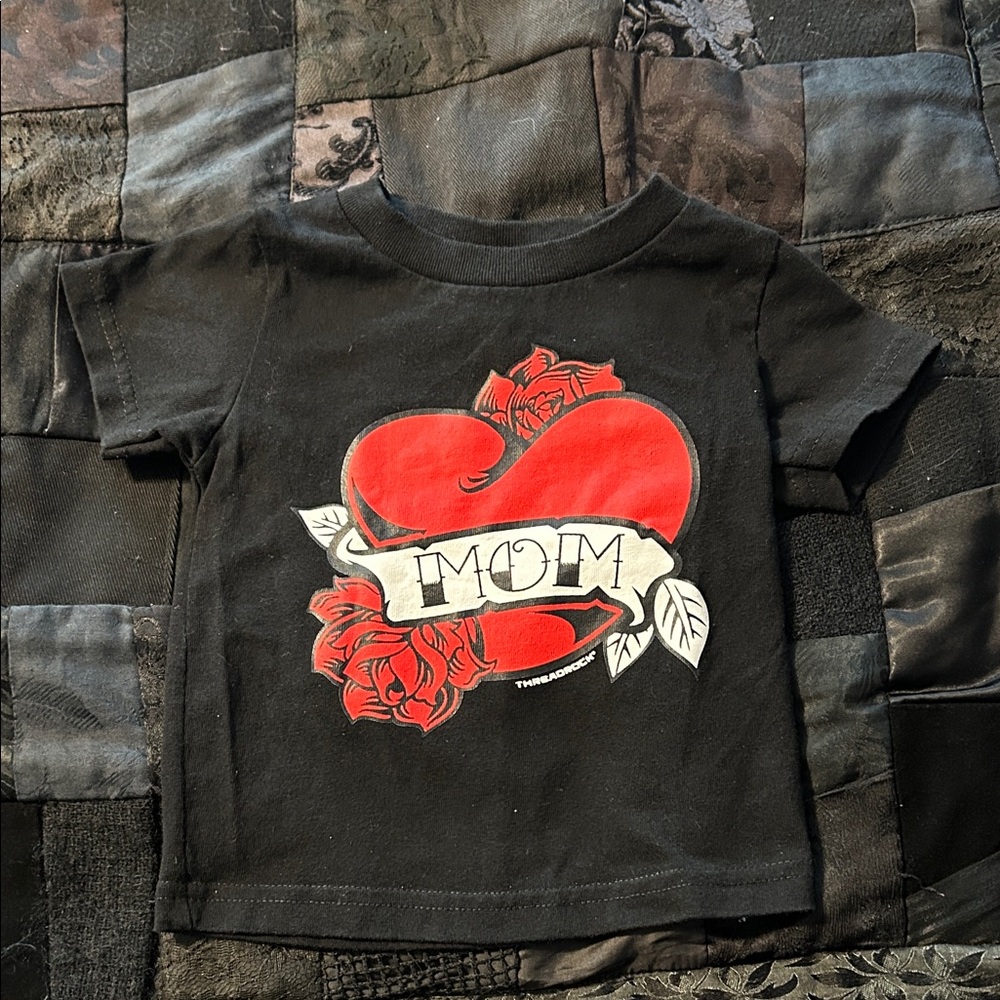 Tattooed Mom baby tshirt tattoo heart punk love 18m